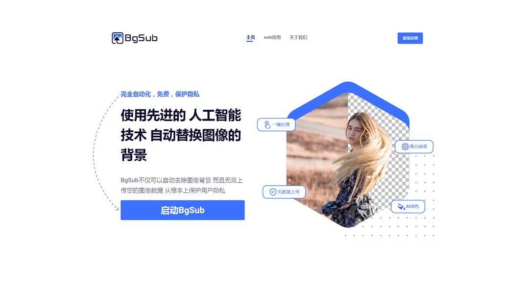 BgSub：AI智能抠图一键去背景工具。